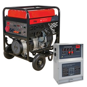 Бензиновый генератор FUBAG BS 11000 DA ES (трехфазный) с электростартером и коннектором автоматики + Блок автоматики Startmaster BS 11500 D (400 В) для бензиновых генераторов в ПОДАРОК