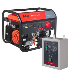 Бензиновый генератор FUBAG BS 8000 DA ES (трехфазный) с электростартером и коннектором автоматики + Блок автоматики Startmaster BS 6600 D (400 В) в ПОДАРОК!