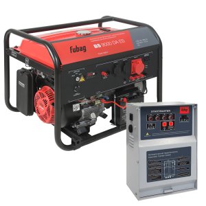 Бензиновый генератор FUBAG BS 9000 DA ES (трехфазный) с электростартером и коннектором автоматики + Блок автоматики Startmaster BS 11500 D (400 В) для бензиновых генераторов в ПОДАРОК