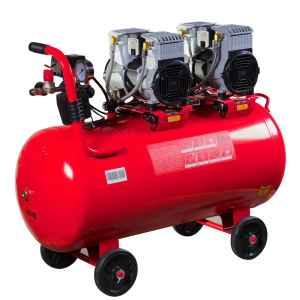 Компрессор воздушный безмасляный малошумный FUBAG OLS 500/100 CM2х2 + Набор пневмоинструмента (5 предметов) в ПОДАРОК в Москве фото