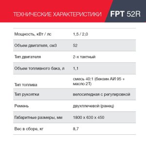 Бензиновый триммер FUBAG FPT 52R в Москве фото