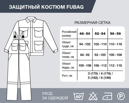 Защитный костюм Fubag размер 48-50 рост 4 в Москве фото