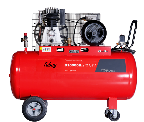 Ременной одноступенчатый компрессор FUBAG B10000B/270 CT11 + Набор пневмоинструмента 34 предмета (в кейсе) + Набор пневмоинструмента Basic S1000 3 предмета в ПОДАРОК! в Москве фото